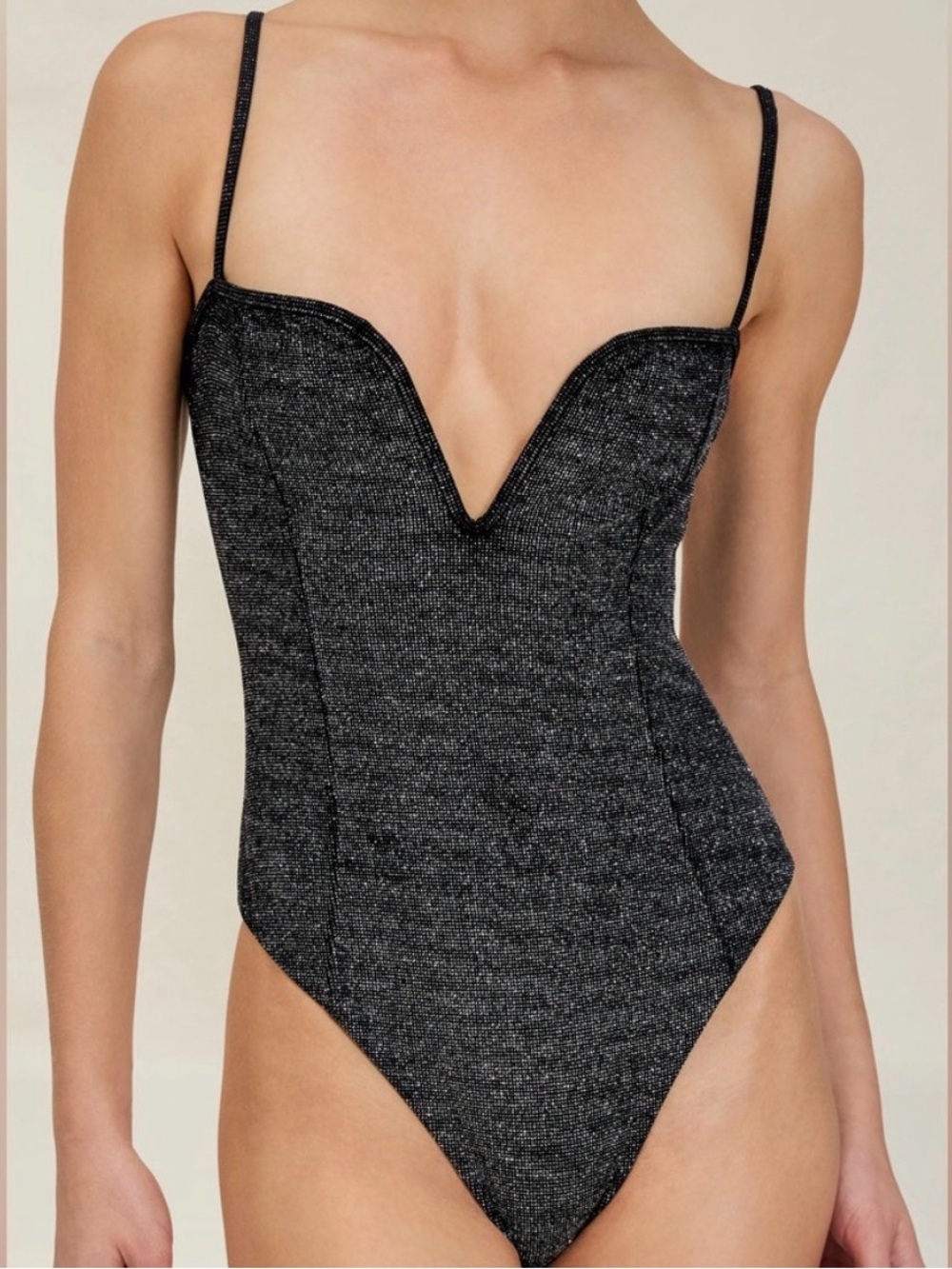 DEVON WINDSOR Black Sparkle One-Piece Swimsuit